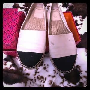 COPY - COPY - Tory Burch- colorblock espadrilles- black/cream
